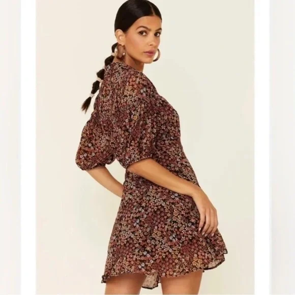 𝅺FREE People Bonnie Floral Mini Dress Size S - Picture 2 of 12